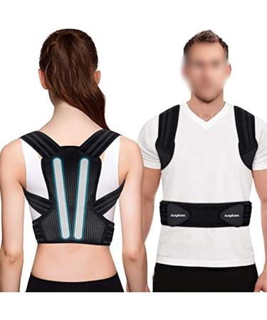 Buy Adjustable Posture Corrector & Back Brace for Adults & Kids - Spinal Support Neck & Clavicle Trainer - Improve Hunching & Bad Posture (Large Black - Buy Online on GoSupps.com