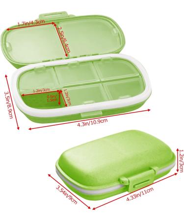 Zuiaso 1-Pack Daily Pill Organizer - 8 Compartments Travel-Friendly Vitamin Container Portable Green Medical Pill Box - Buy Online on GoSupps.com