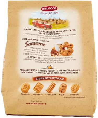  Balocco Set of 3 Balocco Saracene Biscuits with Buckwheat and Chocolate Chips with Buckwheat and Chocolate Pieces Cookies 100% Italian Cookies 700g - Buy Online on GoSupps.com