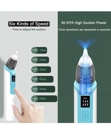 Rechargeable Baby Nasal Aspirator & Nose Suction - Electric Nose Cleaner for Newborns and Toddlers with 2 Nozzle Sizes - E-Nose Sucker in Blue - Buy Online on GoSupps.com