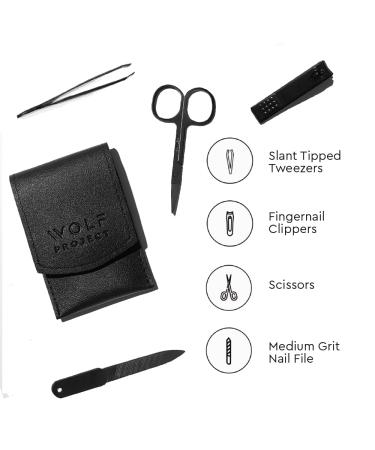 Wolf Project Men's Nail Grooming Kit - 4-Piece Stainless Steel Manicure Set for Men - Buy Online on GoSupps.com