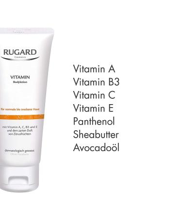 RUGARD Vitamin Body Lotion - Moisturizing Body Care for Dry Skin with Avocado Oil & Shea Butter | 200ml - Buy Online on GoSupps.com