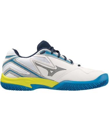 Mizuno Unisex Break Shot 4 CC Tennis Shoe - Size 44.5 EU - White/Dress Blue - International Shipping Available - Buy Online on GoSupps.com
