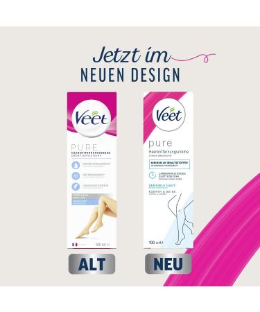 Reckitt Benckiser Veet Pure hair removal cream for body arms and legs hair removal cream for sensitive skin minimal ingredients and pleasant scent 90 ml - Buy Online on GoSupps.com