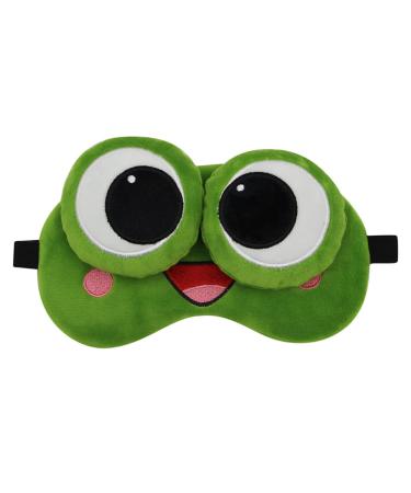 RARITYUS Funny Frog Sleep Mask Soft Plush Adjustable Blindfold Eye Mask Cover with Reusable for Men Women Kids Green 4