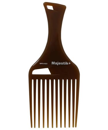 Afro Hair Brown Comb Infused With Argan Oil Wide Tooth Rake Comb for Type 3A to 4C Thick Curly Hair By Majestik+ Afro Comb