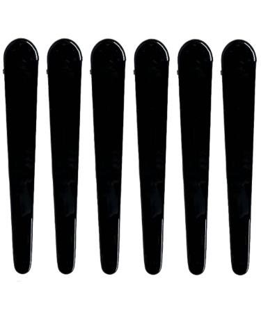 Hair clips combi hair clips hair clips section clips hair clips made of black plastic (12 cm - 6 pieces)