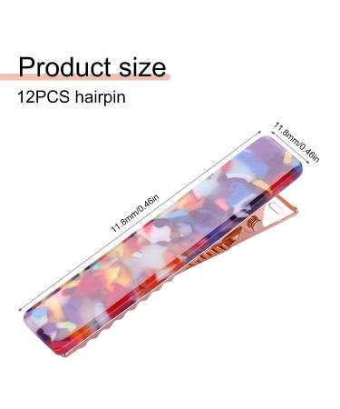 Acrylic Resin Hair Clip Set - 12Pcs Alligator Bobby Pins Hair Accessories for Women & Girls - Perfect for Birthday, Christmas, Valentines Day Gifts - Buy Online on GoSupps.com