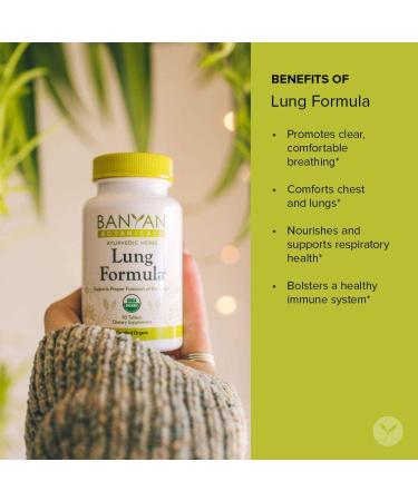 Banyan Botanicals Lung Formula Organic Herbal Tablet - Licorice & Tulsi - 90 Tablets for Healthy Breathing & Lung Health - Buy Online on GoSupps.com
