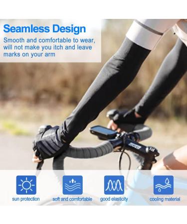 Siyingsaery UV Protection Arm Sleeves - 2 Pairs Black Slide-Resistant Elastic Sun Protection for Men & Women - Anti-UV Arm Protectors for Running & Basketball - Buy Online on GoSupps.com