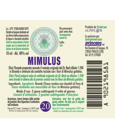 Mimulus No. 20 Princeps Original Bach Flower Drops - Natural Anxiety Relief | International Shipping Available - Buy Online on GoSupps.com