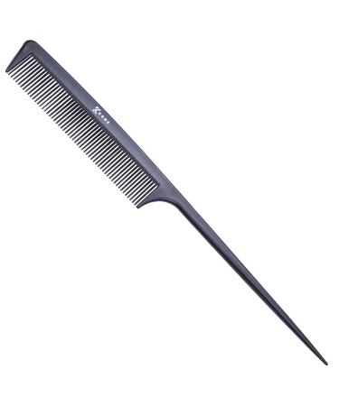 Kobe Professional Carbon Fibre Tail Comb Fine Teeth Lightweight Shatter-Proof Anti-Static and resistant to high temperatures. Back combing weaving tinting perming & styling 227mm long.