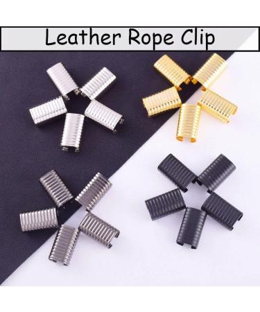 Adjustable Leather Rope Clip Crimping Cord Clamp 20mm 120pcs - Black | DIY Leather Cord Making - Buy Online on GoSupps.com