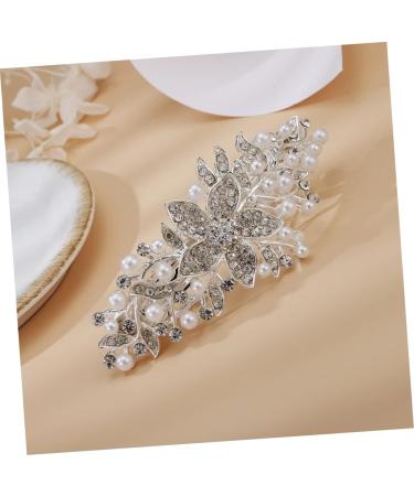 PLAFOPE Rhinestone Hair Clip Headwear for Women Bridal Barrette Clip Flower Hair Clips for Women Headpiece for Bride Pearl Headpiece Wedding Hair Rhinestone Headpiece Hairpin Rhinestones - Buy Online on GoSupps.com