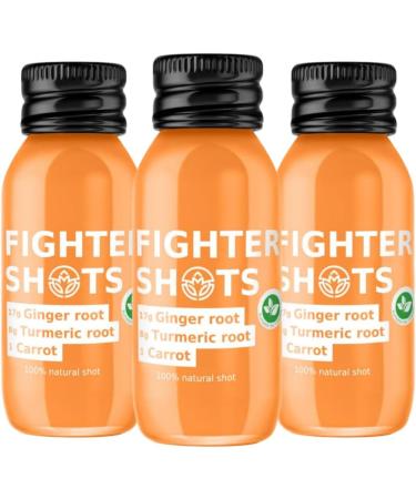 Carrot + Ginger + Turmeric Shot (12x60ml) | 100% Natural | Fresh Ginger Root for Immune Support | Boosts Energy | 100% Natural/No Nasties | Rich in Antioxidants | Packed with Vitamin C Vegan Ginger + Turmeric - Buy Online on GoSupps.com