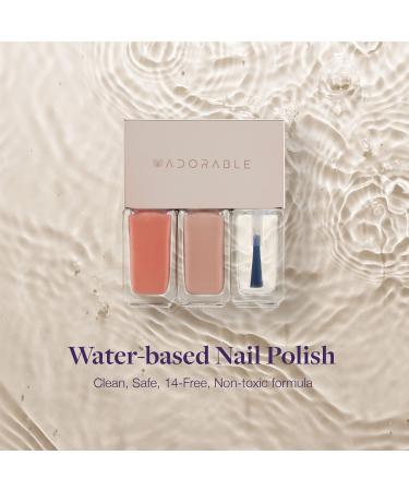 Pluchke 3pcs Vegan Nail Polish Set Halal-friendly Peach Rose 0.51 fl oz - Air & Water Permeable, Low-Odor, Cruelty-Free Glossy Polish - Buy Online on GoSupps.com