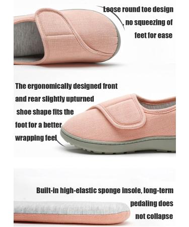 KAFTKO Adjustable Slipper Shoes for Swollen Feet - Diabetic, Edema, and Plantar Fasciitis Relief - Velcro Closure - Small Beige - Buy Online on GoSupps.com
