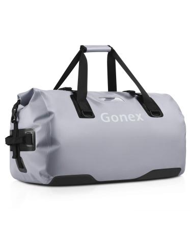 Gonex 60L 80L Extra Large Waterproof Duffle Travel Dry Duffel Bag Heavy Duty Bag with Durable Straps & Handles for Kayaking Paddleboarding Boating Rafting Fishing Gray 80L