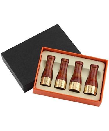 4 Sizes Cigar Holder Pure Copper Resin Cigar Pipe Set Cigar Mouthpiece Set Portable Cigar Filter Holder 4 Caliber Red Bonny369