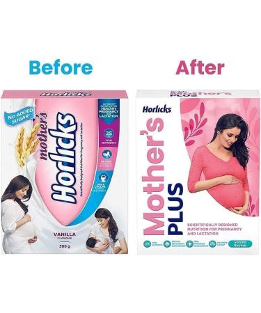 SENTA Mother's Horlicks Plus Vanilla Health Drink 500 g Refill Pack for Pregnancy & Lactation with Proteins for Healthy Birth Weight - No Added Sugar (Vanilla) - Buy Online on GoSupps.com