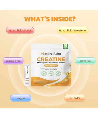 Creatine Monohydrate Micronized Powder - 10 Single-Serve Travel Packs 5g - Clean Unflavored Creatine for Men & Women to Muscle Growth Vegan Gluten-Free no Sugar 1.76 Ounce (Pack of 1) - Buy Online on GoSupps.com