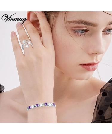 Vicmag Magnetic Hardship Women's Titanium Steel Bracelet - Ultra-Strength with Distance Tool (Purple Crystal & Solid Heart) - Perfect Gift for Her - Buy Online on GoSupps.com
