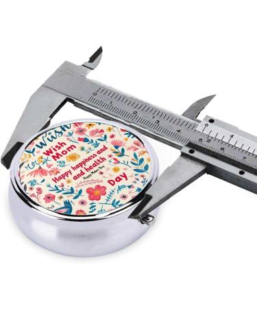 Wish Mom Portable Metal Pill Box - Round Mini 3-Compartment Hinged Design for Small Pills Ideal for Travel - Elegant Black - Buy Online on GoSupps.com