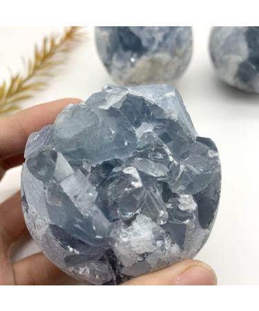 Natural Blue Celestite Crystal Cluster Raw Stones Ornaments Crystal Stones Purification GiftsOre NaturalReiki Decoration Stone Mineral Specimen 350-390grams - Buy Online on GoSupps.com