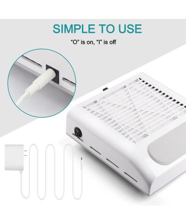 Biutee 80W Nail Dust Collector with 2 Reusable Filters - Low Noise Nail Vacuum for Salon & Home Nail Art - Buy Online on GoSupps.com