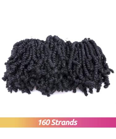 TOYOTRESS Bob Spring Twist Hair - 6 inch 8 packs | Pre-twisted Kids Crochet Hair | Synthetic Braiding Hair Extensions | 1B Color | Pack of 8 - Buy Online on GoSupps.com