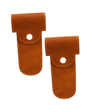 minkissy 2pcs Razor Case Storage Bag For Razors Henson Shaving Razor Cover Made Of Leather Cases For Home Shaver Shaving Protection Travel Pu Storage Box Soft