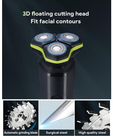 Electric Razor for Men - 3D Floating Head Magnetic Detachable Wet & Dry Type-C Charging - Ideal for Travel & Business Trips - Buy Online on GoSupps.com