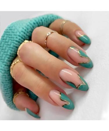 Misssix Short Almond French Press on Nails Set - 144 Pcs Medium Design Fake Nails with Adhesive Tabs and Nail File - Women's Glue on Nails Kit - Buy Online on GoSupps.com