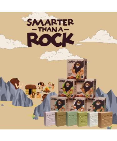 Caveman Men's Natural Soap - PUCKER FRUIT (180g): Moisturizing Exfoliating & Refreshing Bar Soap with Apricot & Cranberry Seed Scrub Aloe Vera Extract and Citrus Essence - Buy Online on GoSupps.com