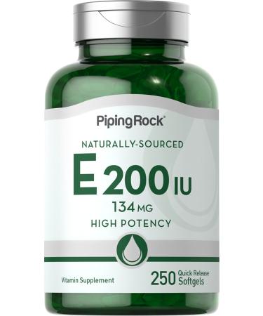 Piping Rock Vitamin E 200 IU | 250 Softgel Capsules | High-Potency Supplement | Non-GMO Gluten Free