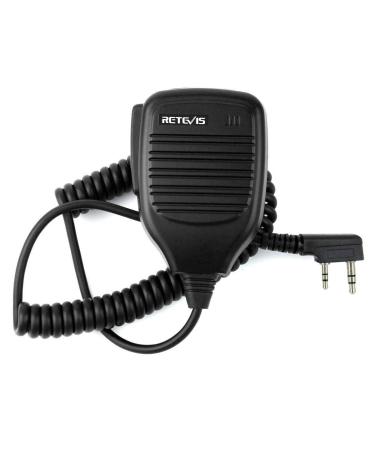 Retevis Shoulder Speaker Mic 2 Pin Walkie Talkie Speaker Microphone Compatible with Retevis H-777 RT21 RT22 RT68 RT86 RT85 RT22S RT19 RT17 Baofeng UV-5R UV-82 888S Arcshell AR-5 2 Way Radio(1 Pack)