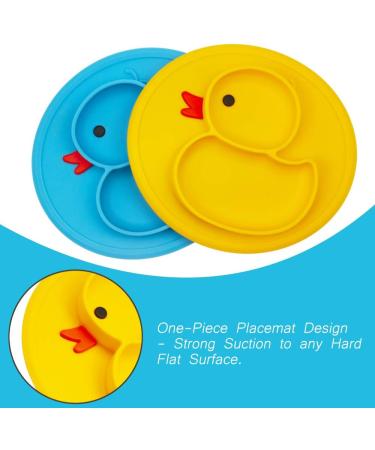 Qshare Toddler Plate - BPA-Free Suction Plate for Kids - Yellow Silicone Placemat 9x6x1.4 inch - Buy Online on GoSupps.com