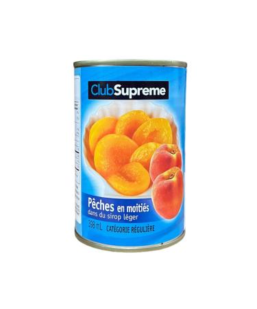 Club Supreme Peach Halves in Light Syrup - Handpicked and Packed with Premium Quality for Snacking Baking and Nutritional Benefits - 398ml