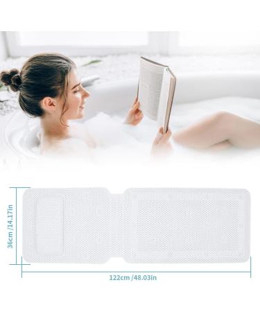 POLARPRA Full Body Bath Pillow for Tub | 30 Non-Slip Suction Cups | Neck and Back Support | Soft Breathable 3D Air Mesh | Quick Drying - Buy Online on GoSupps.com