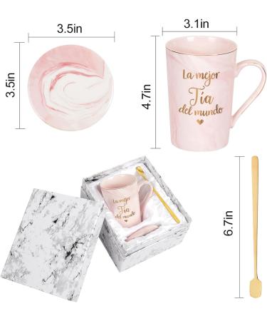 Maustic Best Aunt Gifts La Mejor Tia Del Mundo Coffee Mug Tia Gifts from Niece Nephew in Spanish Aunt Coffee Mug Aunt Christmas Mothers Day Birthday Gifts Regalo Para Tia 14 Oz with Gift Box Pink - Buy Online on GoSupps.com