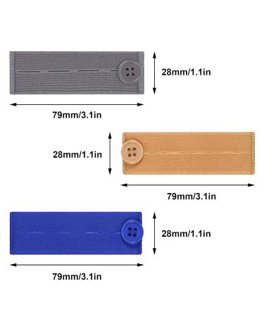 9PCS Adjustable Waistband Expanders - Elastic Button Extenders for Pants, Shorts, Jeans (Blue Grey Brown) - Buy Online on GoSupps.com