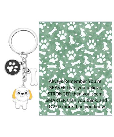 Ensianth Dog Keychain Gifts for Dog Lovers Puppy Keychain Dog Paw Print Keychain Gifts for Dog Owners Mom Dad Puppy Dog Keyring Shih Tzu