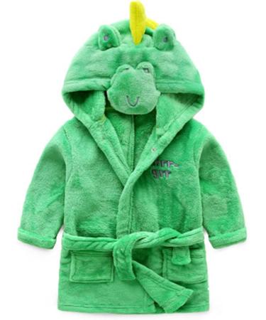 Feiliandajj Unisex Baby Toddler Fleece Bathrobe | Cute Animal Ears Hooded Gown for Boys & Girls 1-6 Years - Soft & Cozy in Green - Buy Online on GoSupps.com