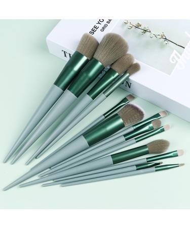 ZKSXOA 13-Piece Makeup Brushes Sets Face and Eye Make-up Brushes for Foundation Powder Concealers Blush and Eyeshadow with Bag Green - Buy Online on GoSupps.com