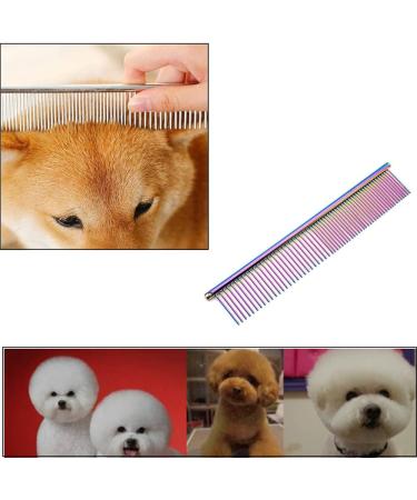 1 Piece Pet Comb Stainless Steel Dog Comb Cat and Dog Metal Comb Pet Detangling Grooming Tool for Small Large Medium Animals Cats Horses - Buy Online on GoSupps.com