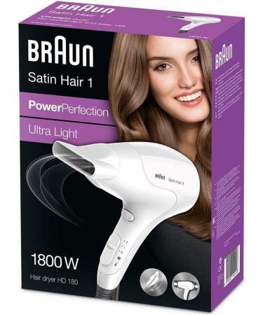 Buy Braun Satin Hair 1 Power Perfection Hairdryer HD180 Professional Styling Nozzle | Free International Shipping - Buy Online on GoSupps.com
