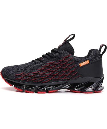 SKDOIUL Men's Sport Athletic Running Sneakers 11 Black/Red - Lightweight and Comfortable - Buy Online on GoSupps.com