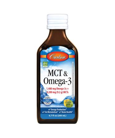 Carlson Labs MCT & Omega-3 Natural Lemon Lime  6.7 fl oz (200 ml)