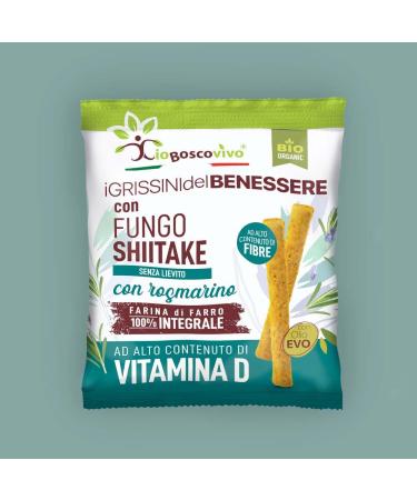 IOBOSCOVIVO IoBoscovivo Whole Grain Spelt Breadsticks with Shiitake Mushroom and Rosemary Organic 50g