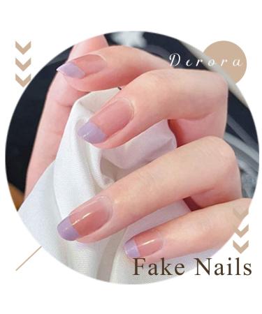 Salliy Square Press on Short Fake Nails Acrylic Full Cover Nails (Purple) - 24Pcs for Women and Girls - Buy Online on GoSupps.com